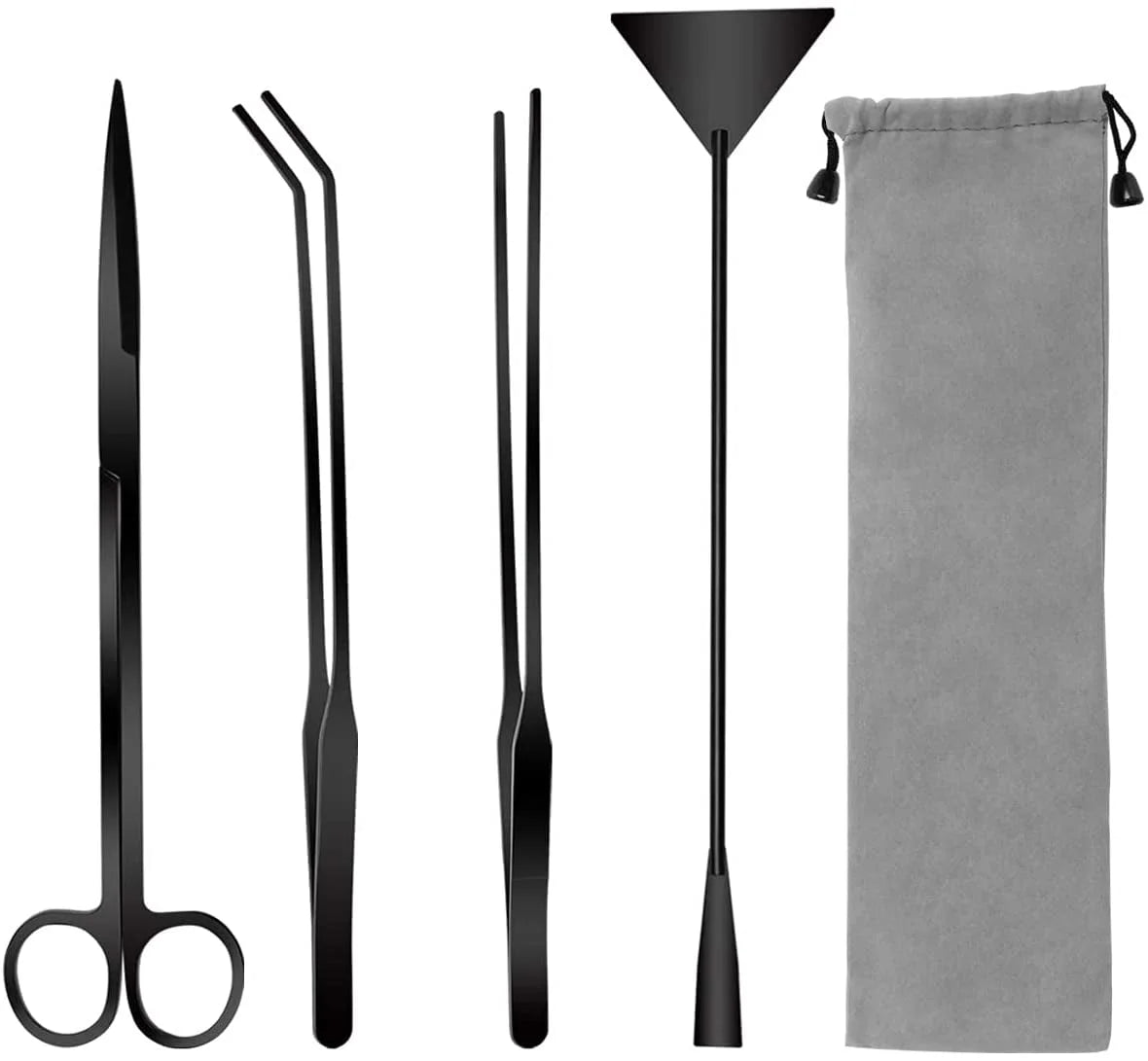 Aquascape Tool Kit Long Stainless Steel Aquarium Plant Tools Aquarium Tweezers Scissors Spatula Tool Set for Fish Tank Aquascape Aquarium Cleaning